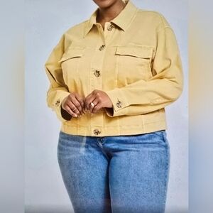 Ava viv women's apple cinnamon green button down jacket